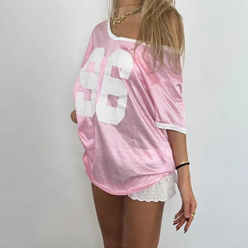 Pink Jersey Number Top