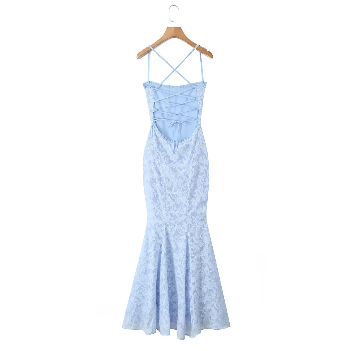 Cami Open Back Lace Up Floral Maxi Dress