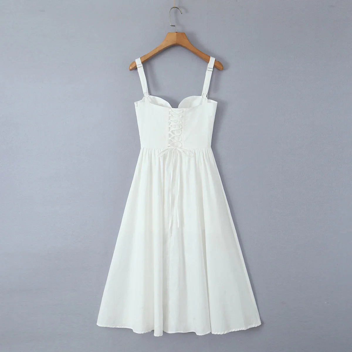 Bustier Strap Slit Midi Dress