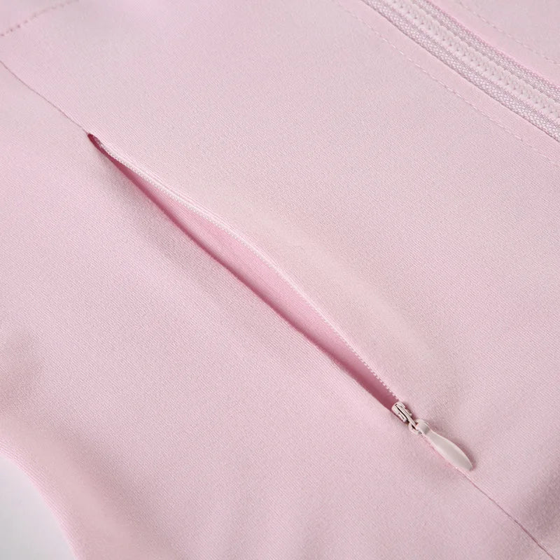 Solid Zipper Hoodie Sports Yoga Top