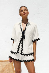 Zic Zac Patchwork Shirt And Shorts Set