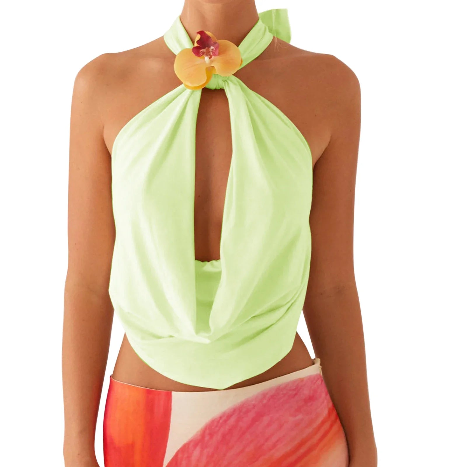 Orchid Deep Neck Halter Top