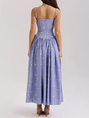 Serene Floral Flowy Maxi Dress - Empire Waist Summer Gown