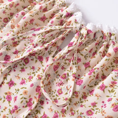 Flower Print Ruched Cami Mini Dress