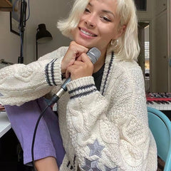 Hollywood Starlet Star-Embroidered Cardigan