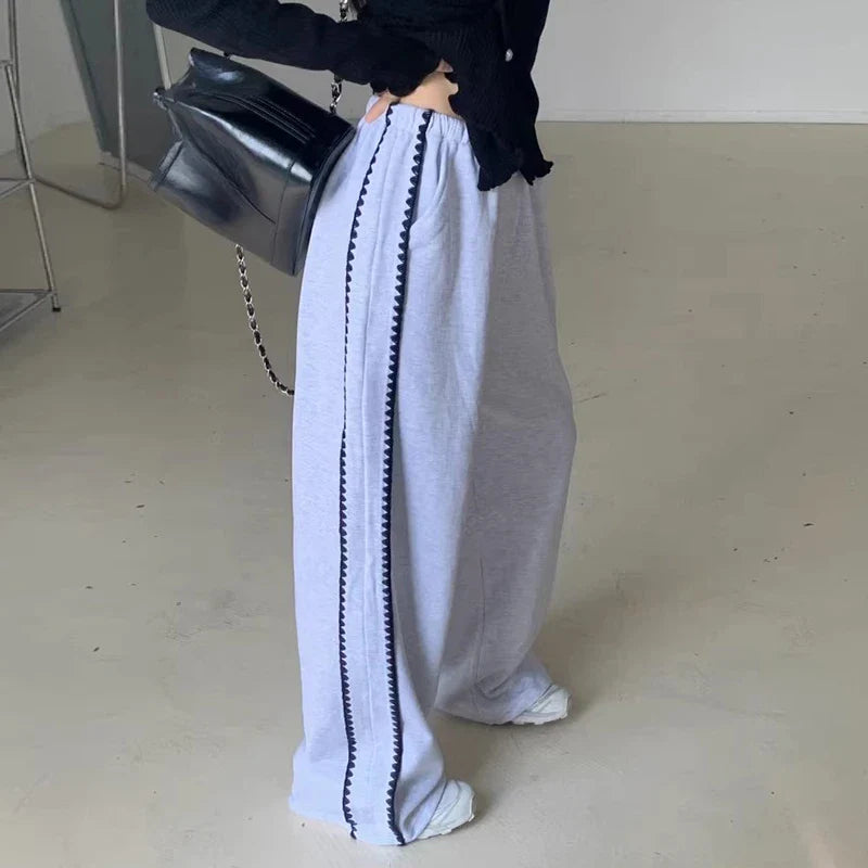 Side Contrasting Lace Track-pants
