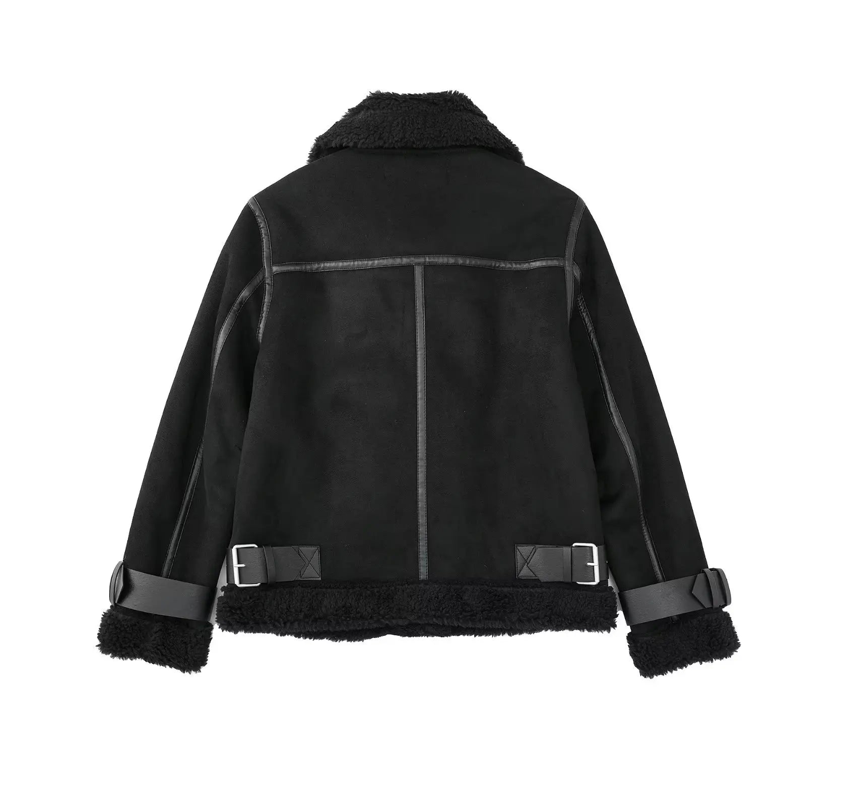Faux Fur Double-sided Zipper Jacket