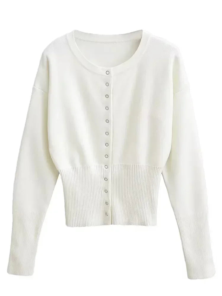 Knit Button Up Long Sleeve Top