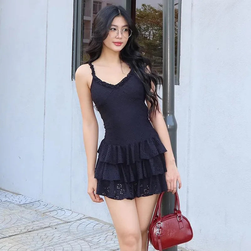 Frill Ruffle Skirt Cami Mini Dress