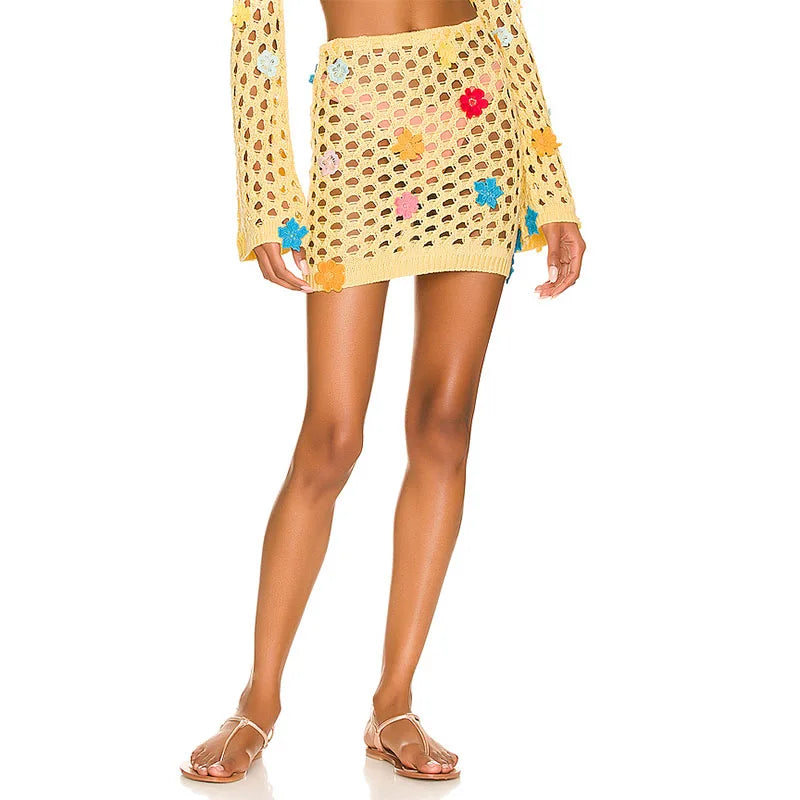 Long Sleeved Hook Wool Crop Blouse