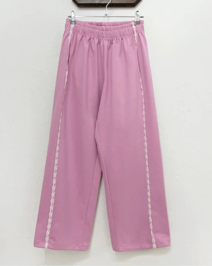 Lace Seam Trim Joggers