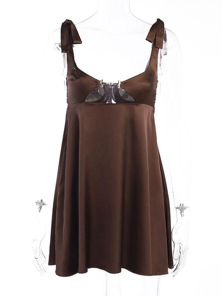 Averil Satin Chain Cut Out Dress