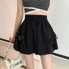 Bow Elastic Loose Bloomer Shorts