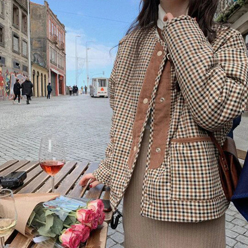 Khaki Plaid Reversible Jacket