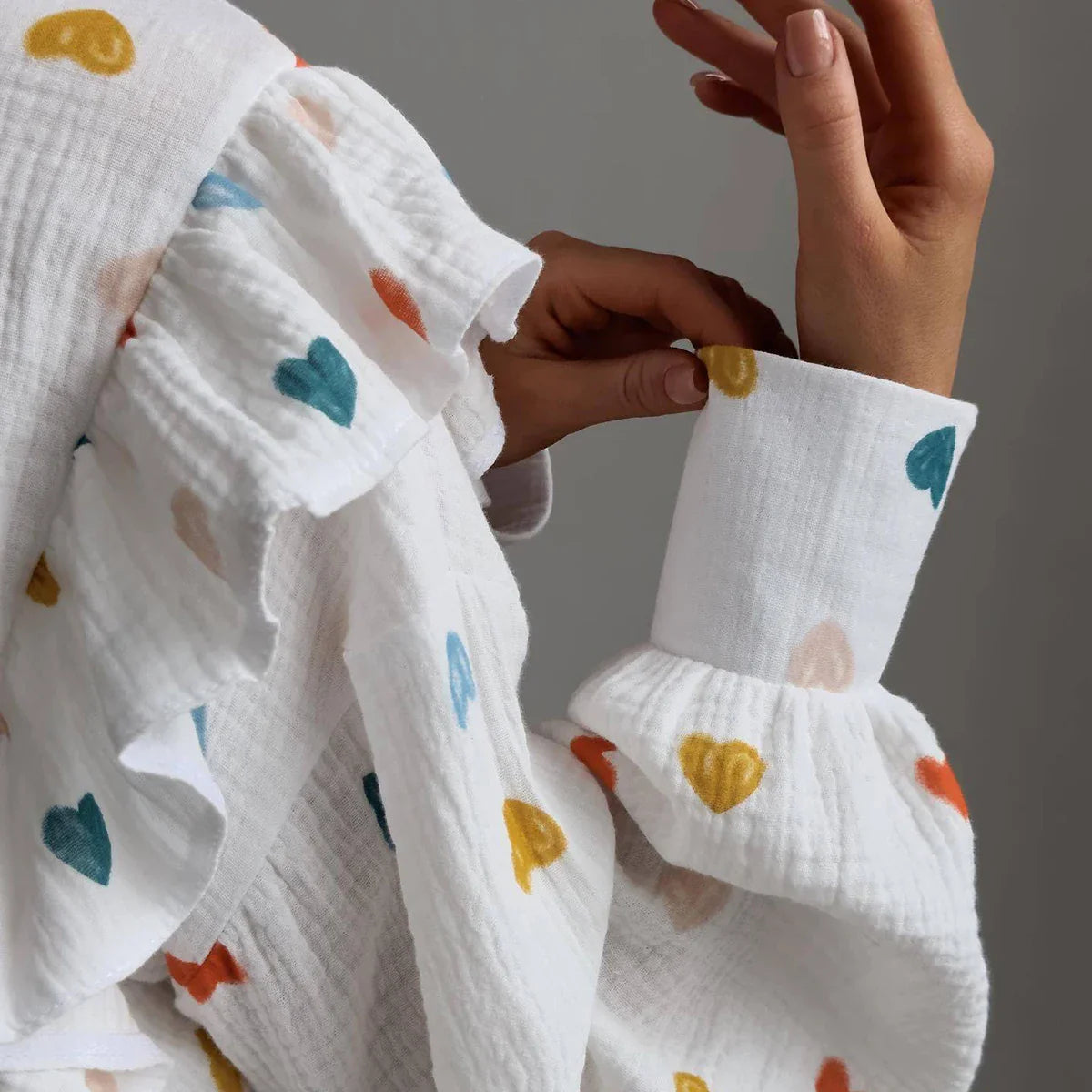 White Linen Printed Shirt And Shorts Set