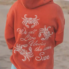 Letter Sea Embroidered Hoodie