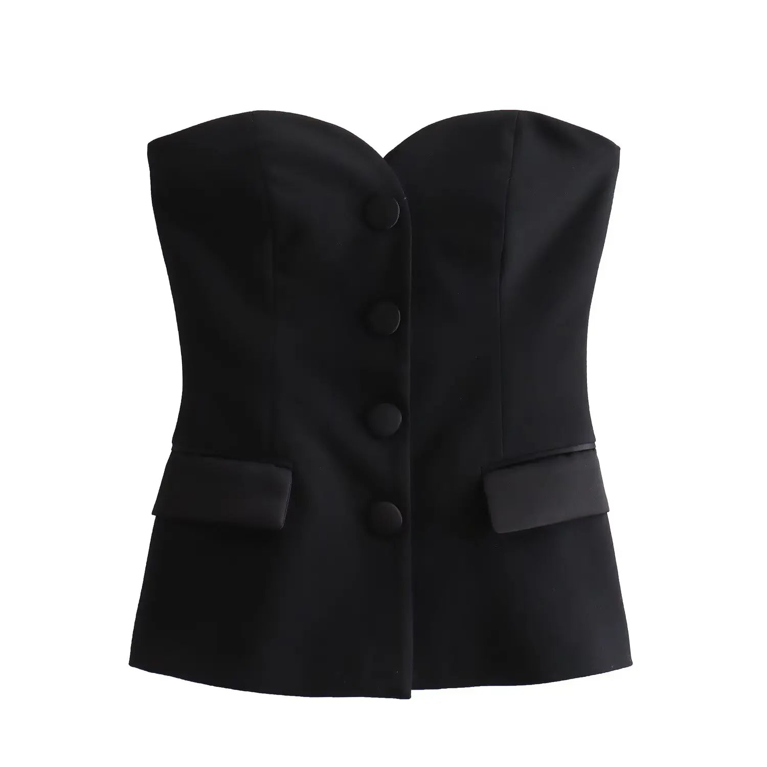 Tight Corset Top and High Waist A-line Slim Fit Short Skirt Set