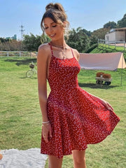 Confetti Crisscross Floral Backless Dress