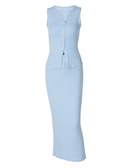 Havanna Ribbed Maxi Skirt Set