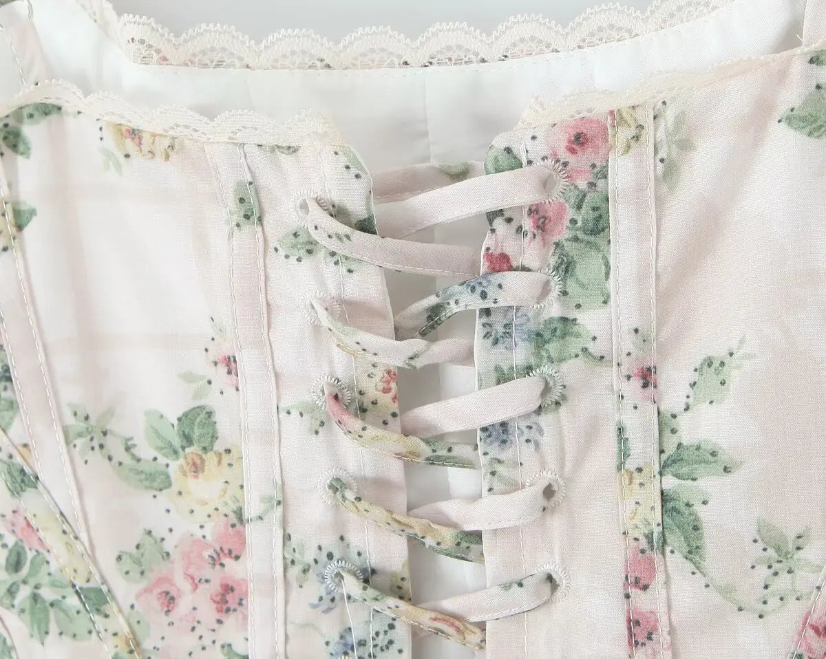 Floral Print Corset Top