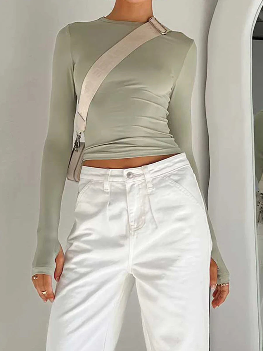 Lenny Thumbhole Crew Neck Top