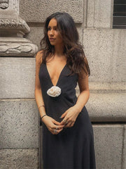 Graceful Drift Backless Slip Dress