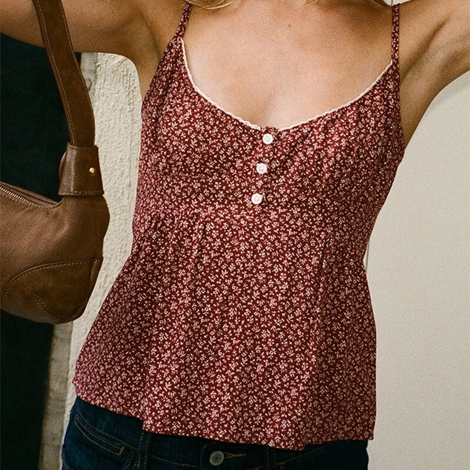 Printed Babydoll Cami Top