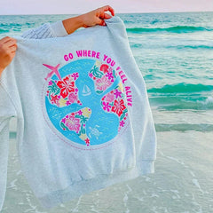 Grey Flower Letter Embroidery Hoodie