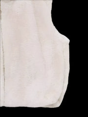 White Faux Fur Hooded Zip Vest