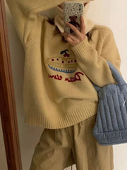 Fruit Cake Jacquard Knit Pullover