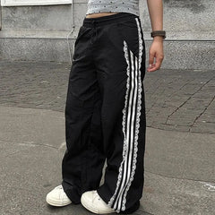 Lace Stripe Wide Track-pants