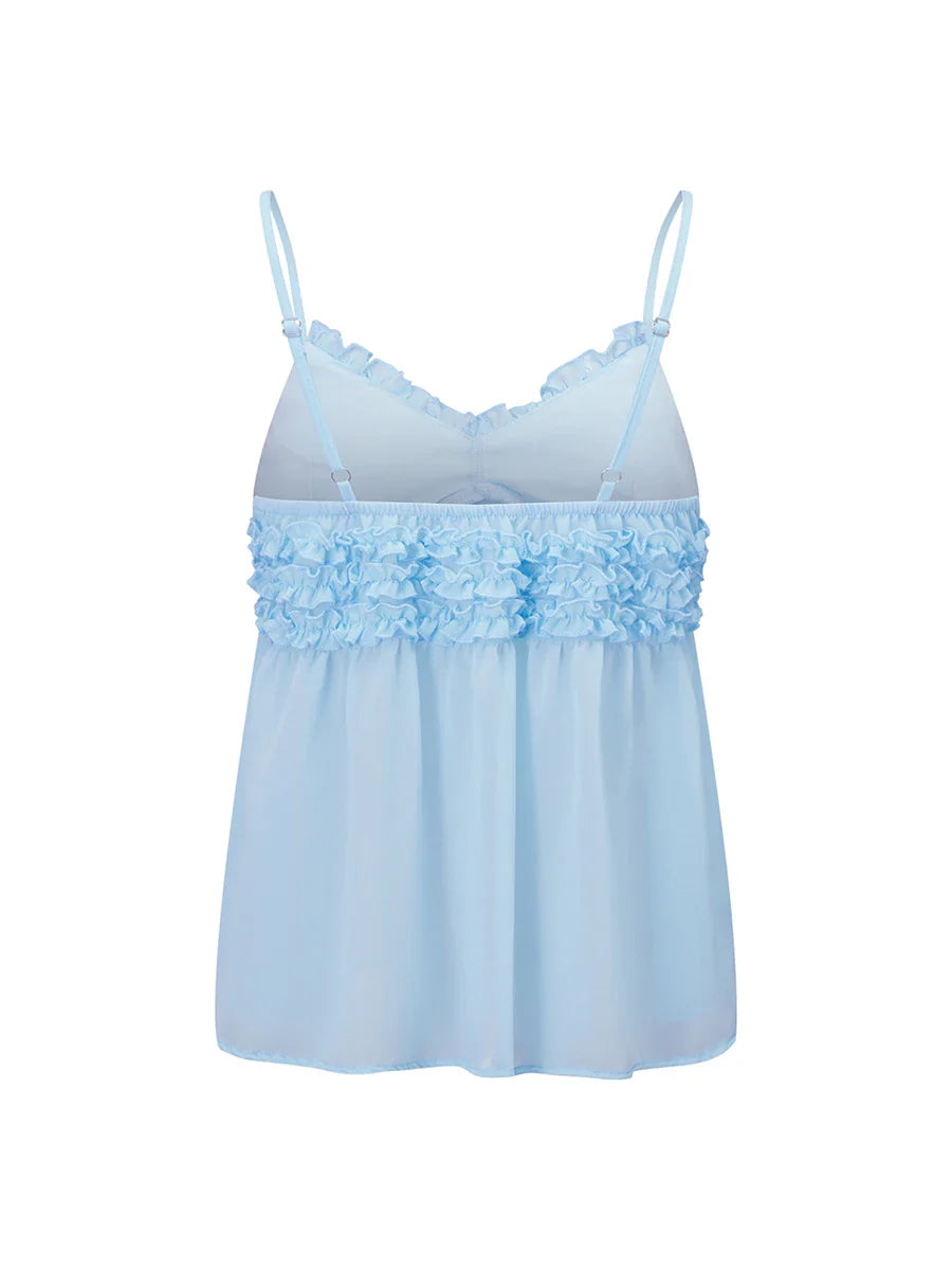 Ruffles Cami Mesh Top