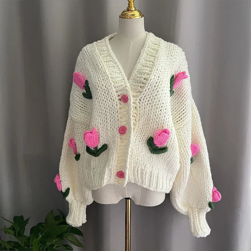 3D Embroidered Cardigan