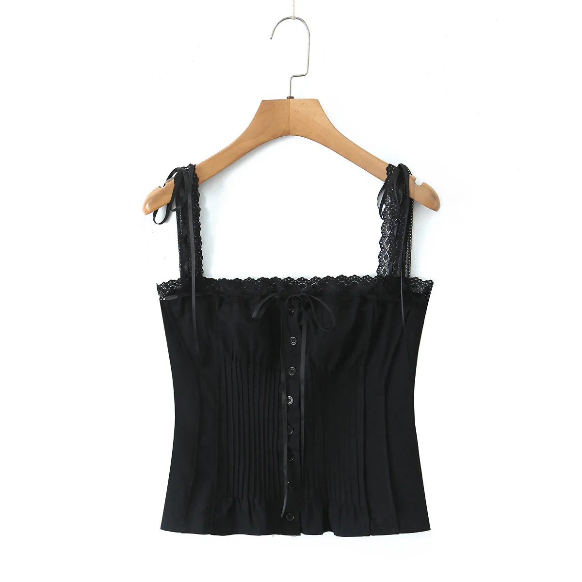 Spliced Lace Slash Ruched Top