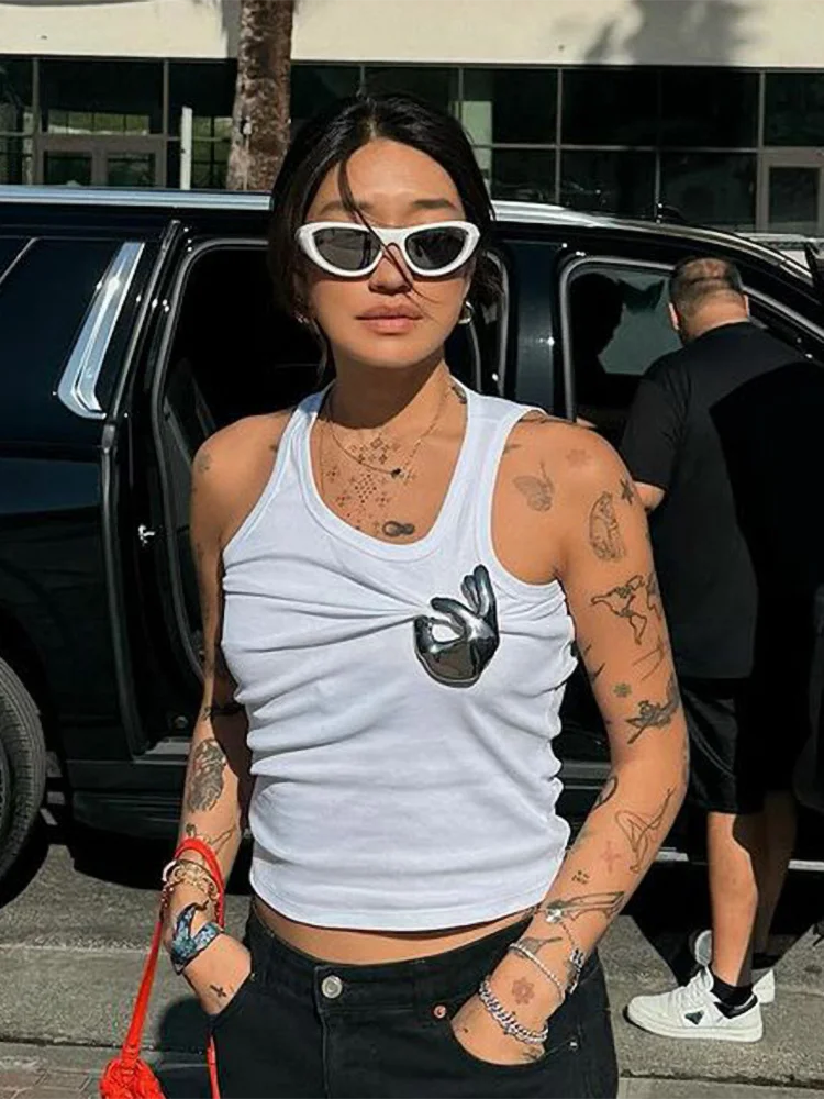 Metal Finger Design Tank Top