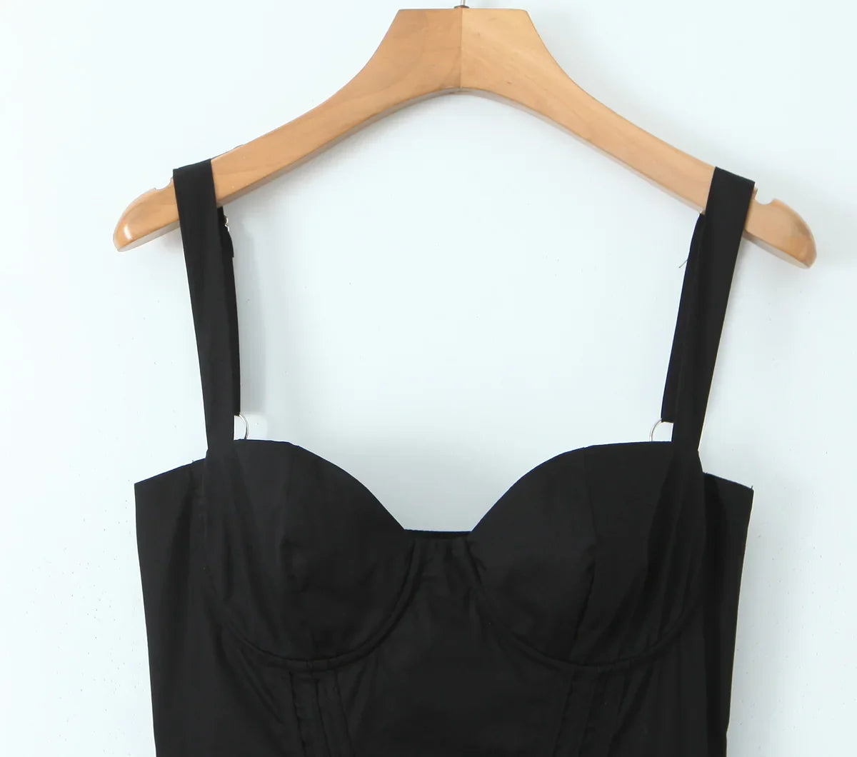 Bustier Strap Slit Midi Dress