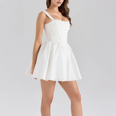 White Corset Bodice Mini Dress