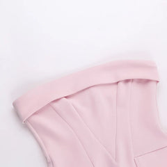 Strapless Pink Bodycon Suit Mini Dress