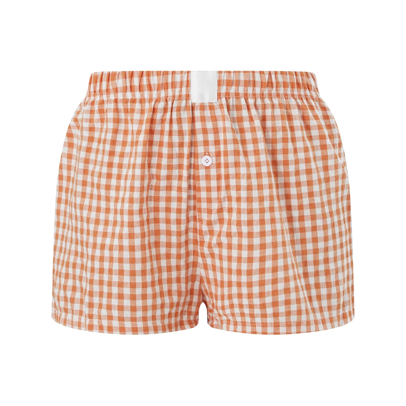 Elastic Waist Striped Plaid Print Shorts - Casual Knit