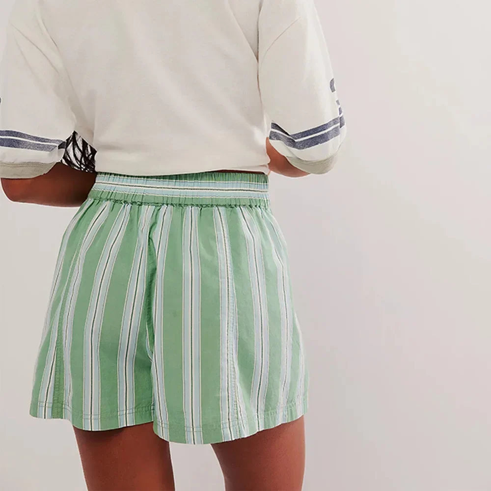 Effortless Mid-Waist Elastic Shorts - Multi-Color Summer Comfort