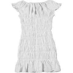 Ruched Drawstring Short Sleeve Mini Dress