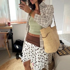 Polka Dot Low Rise Irregular Short Skirt - Streetwear A-Line