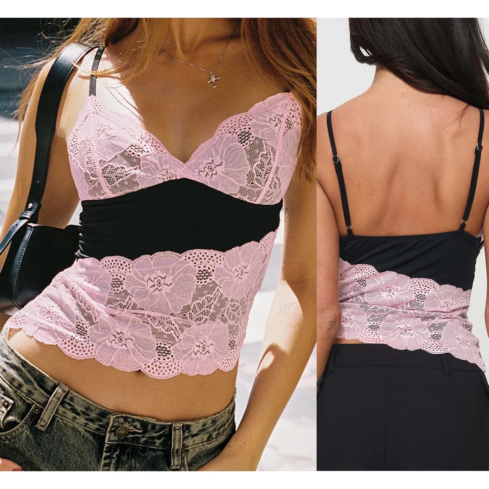 Lace Patchwork Cami Top