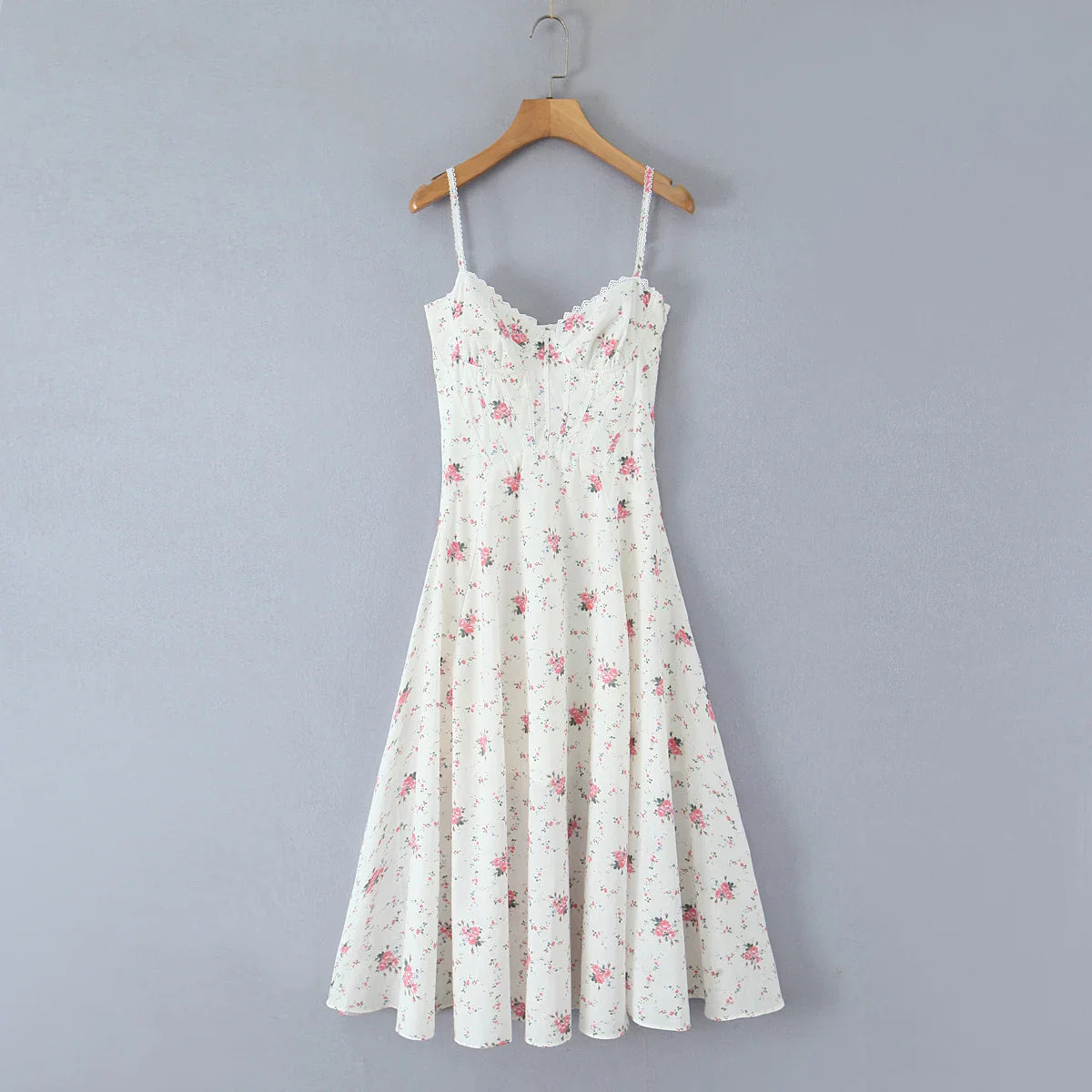 Floral Print Corset Midi Dress