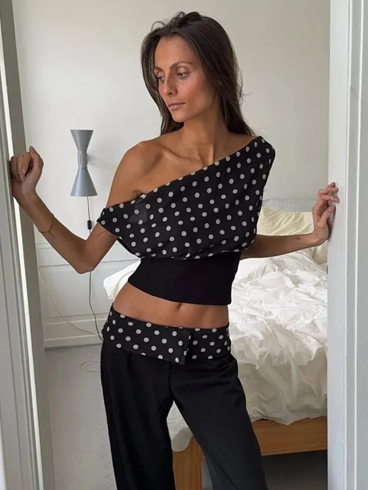 Off Shoulder Polka Dot Top