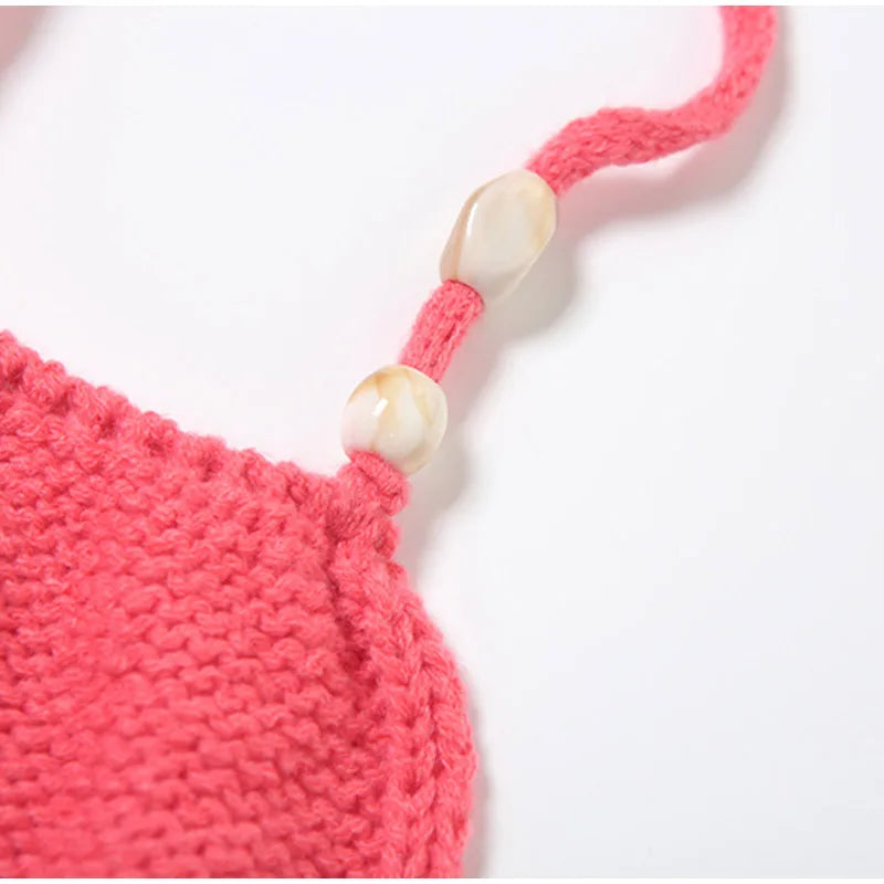 Knit Beaded Strap Top