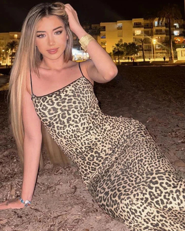 Gisella Leopard Pint Maxi Dress