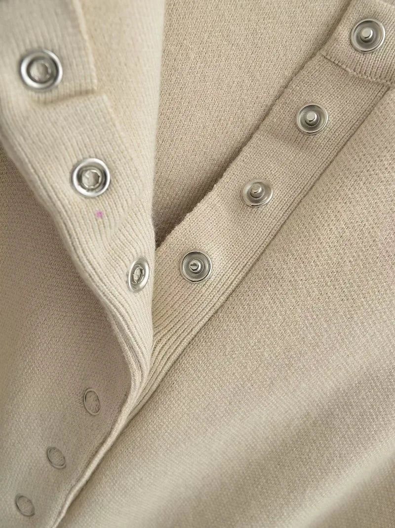 Knit Button Up Long Sleeve Top
