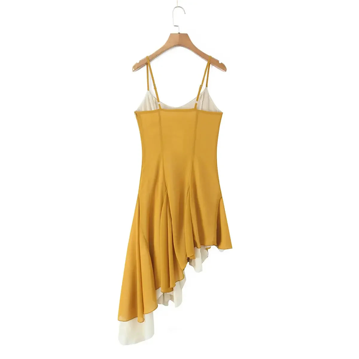 Ruffle Asymmetric Strappy Midi Dress