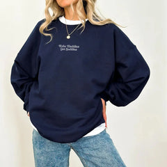 Even Baddies Get Saddies Embroidered Sweatshirt